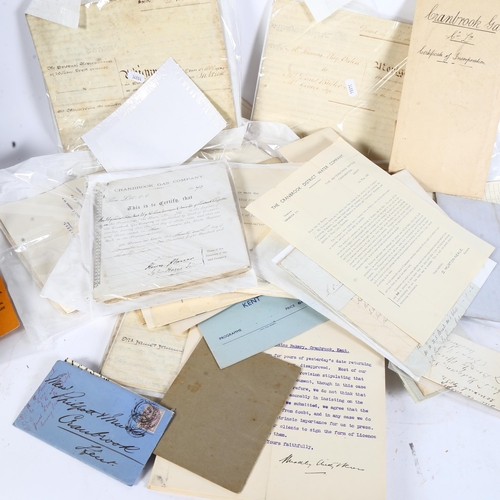 348 - A quantity of ephemera and various related items, all associated with Cranbrook Kent, various docume... 