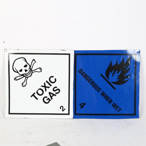 351 - A group of 3 tinplate warning signs, 30cm x 30cm, signs read 