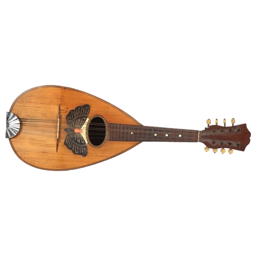 352 - A 19th century Italian rosewood and satinwood mandolin