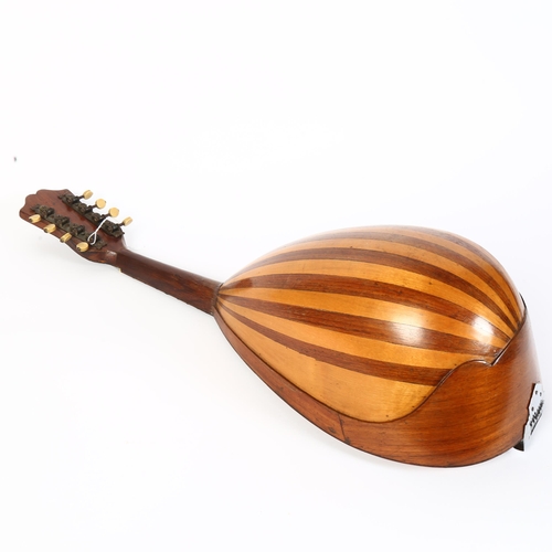 352 - A 19th century Italian rosewood and satinwood mandolin