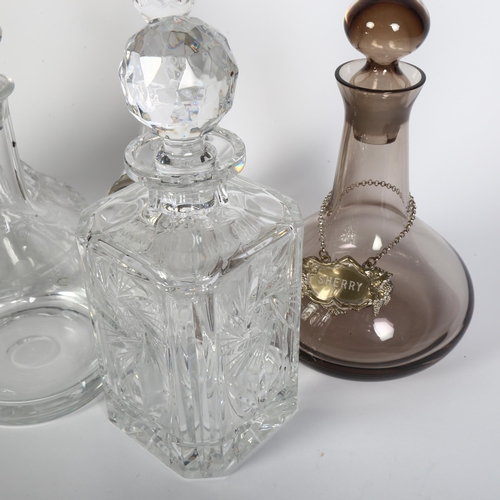 363 - Various cut-glass and other decanters and stoppers, tallest 28cm (6)