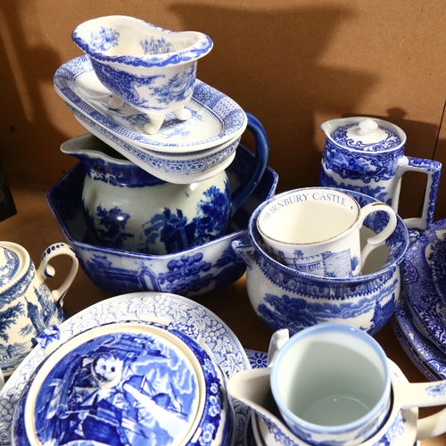 374 - A large quantity of blue and white china, including Copeland Spode, Coalport 