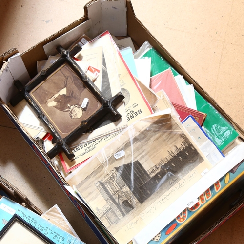 421 - 2 boxes full of various ephemera and associated items, various pamphlets, pictures, postcards and ot... 