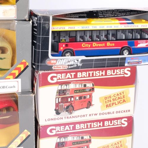 476 - A quantity of boxed diecast vehicles, all bus related in nature, including many Corgi titles, Atlas ... 