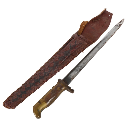 639 - A French bayonet with inscription, dated 1876, 40.5cm