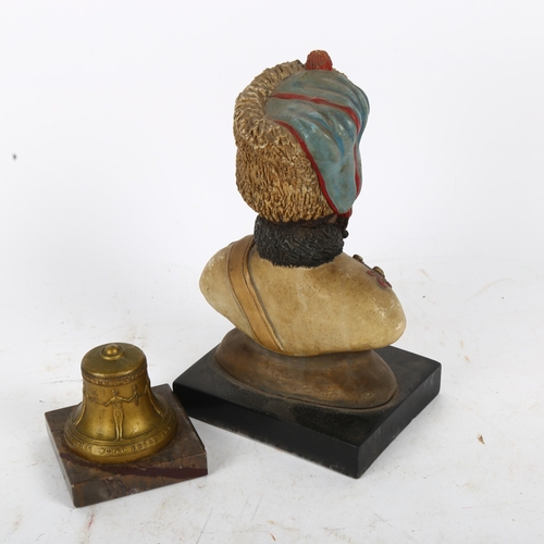 743 - 1951 Berlin Olympics swimming prize, and a bust of a French Hussar, H22cm