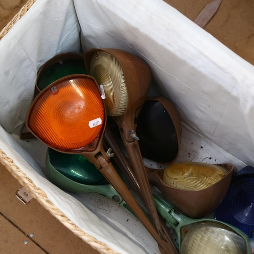 792 - 7 circa 1960s plastic garden lamps, no maker's marks