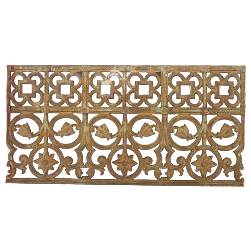 8 - A decorative cast-iron panel with pierced decoration, 79.5cm x 39.5cm