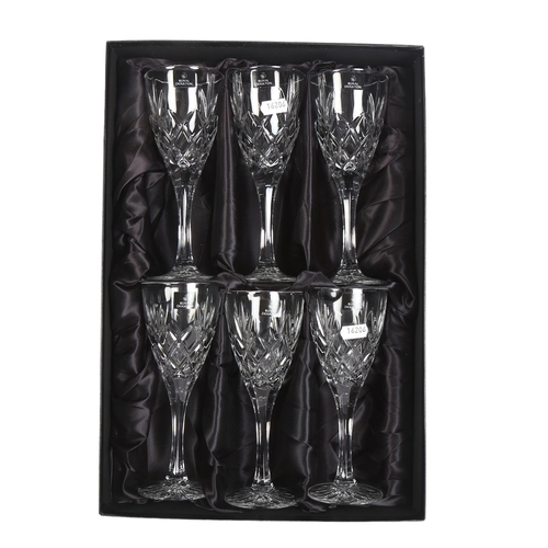 827 - A boxed set of 6 Royal Doulton wine glasses