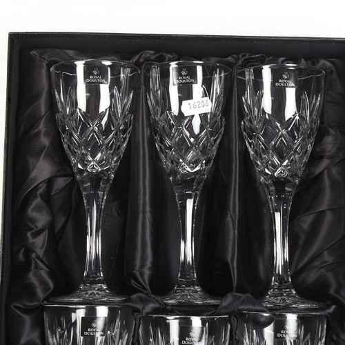 827 - A boxed set of 6 Royal Doulton wine glasses