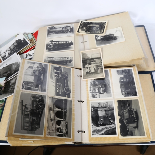 83 - 2 albums of Vintage black and white photographs, all depicting buses, trams, lorries etc