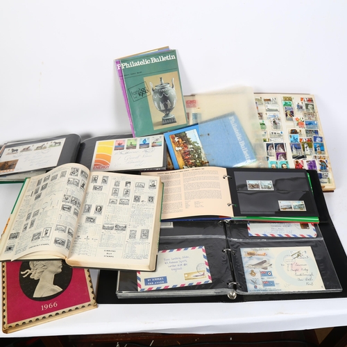 84 - A collection of various UK and worldwide stamp albums, including First Day Covers, stock book etc (b... 