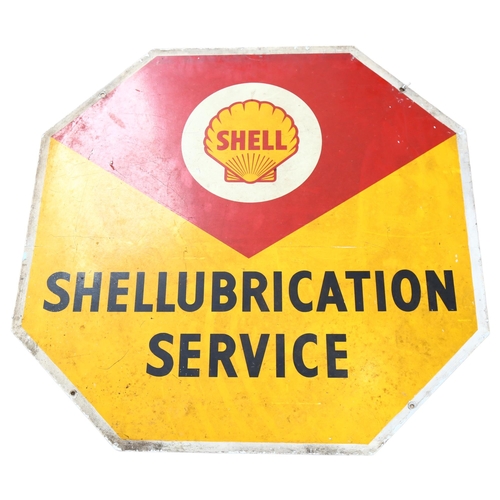 97 - A Shell double-sided tin advertising sign 