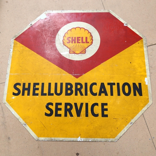 97 - A Shell double-sided tin advertising sign 