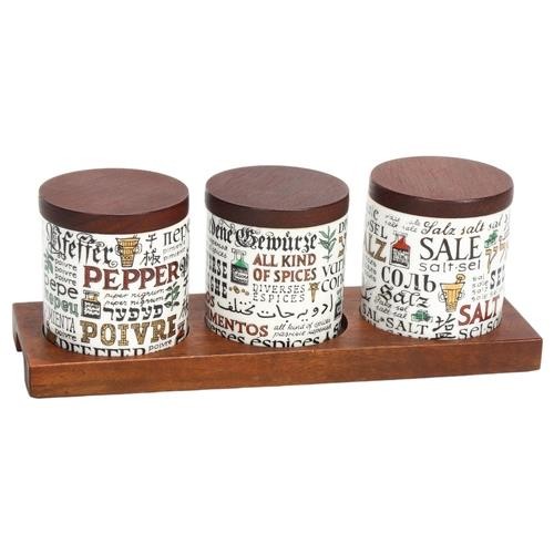 143 - A set of 1960's German storage jars, and 4 Royal Copenhagen Fajance wall plaques, all numbered, make... 