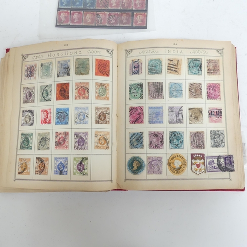 132 - The Lincoln stamp album, a stock book of UK, Commonwealth and worldwide stamps, including Penny Reds... 