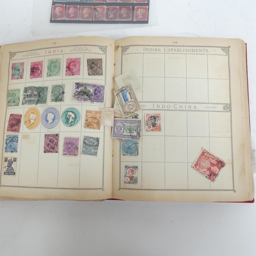 132 - The Lincoln stamp album, a stock book of UK, Commonwealth and worldwide stamps, including Penny Reds... 