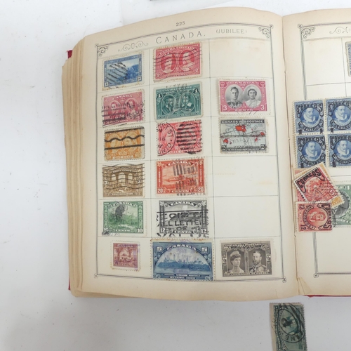 132 - The Lincoln stamp album, a stock book of UK, Commonwealth and worldwide stamps, including Penny Reds... 