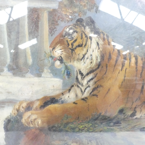 294 - Robert Armitage Sterndale (1839 - 1902), an oil on canvas, depicting a Bengal tiger feasting on a re... 