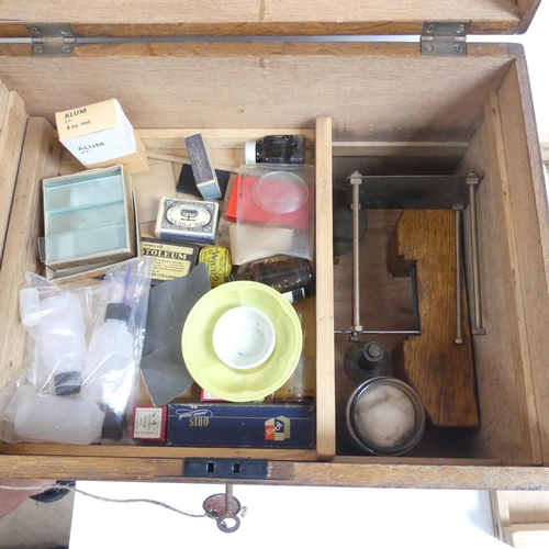 342 - A Vintage microscope, and several cases of slides, including many floral, pollen and insect related,... 