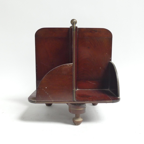 14 - A 19th century mahogany and brass-bound table-top revolving bookstand of small size, W15cm, H31cm