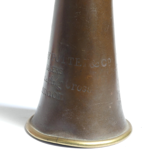 20 - A large early 20th century silver-mounted horn, hallmarks for London 1915, L48cm approx, together wi... 
