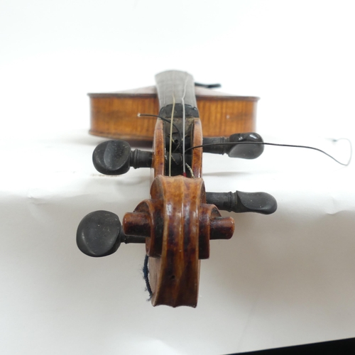 257 - A 7/8 size Italian violin, with label reading 