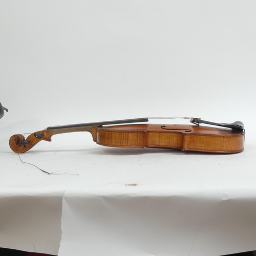 257 - A 7/8 size Italian violin, with label reading 