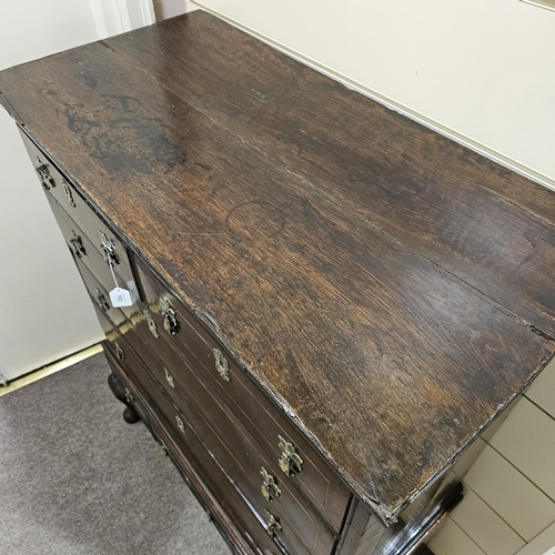 193 - A George III walnut chest on stand raised on cabriole legs, width 94cm, height 127cm