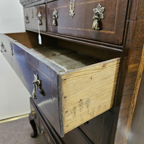 193 - A George III walnut chest on stand raised on cabriole legs, width 94cm, height 127cm