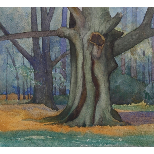 541 - John Mcgaw (1872 - 1952), big tree, watercolour, circa 1930, signed, 27cm x 38cm, framed