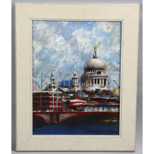 542 - Andrew Scotchmer, St Paul's from the South Bank, oil on canvas, 2005, 46cm x 35cm, framed