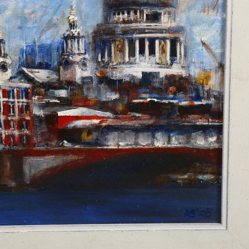 542 - Andrew Scotchmer, St Paul's from the South Bank, oil on canvas, 2005, 46cm x 35cm, framed