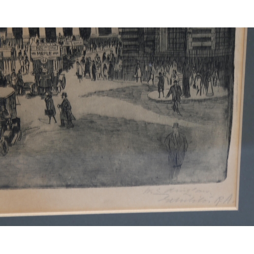 554 - Walter Law (1865 - 1942), The Bank And Exchange, etching, signed in pencil, plate 19cm x 28cm, frame... 