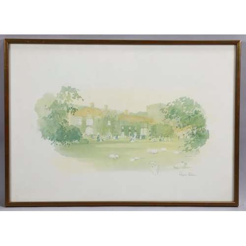 555 - Sir Hugh Casson (1910 - 1999), Glyndebourne, colour print, signed in pencil, 40cm x 60cm, framed