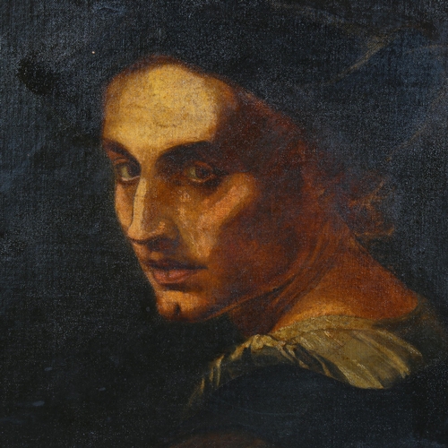 556 - After Andrea Del Sarto, portrait of the artist, probably 18th or 19th century, oil on canvas laid on... 