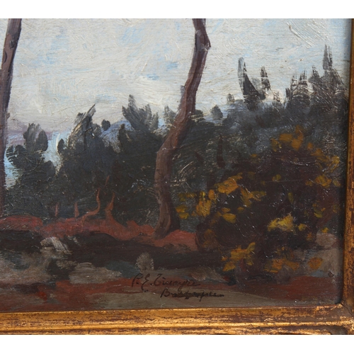 576 - Early 20th century impressionist Continental landscape, oil on board, indistinctly signed, 23cm x 34... 