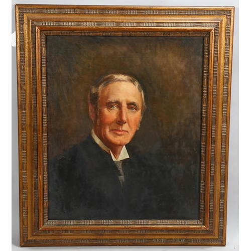 580 - Early 20th century English School, portrait of a man, oil on canvas, unsigned, 60cm x 50cm, framed