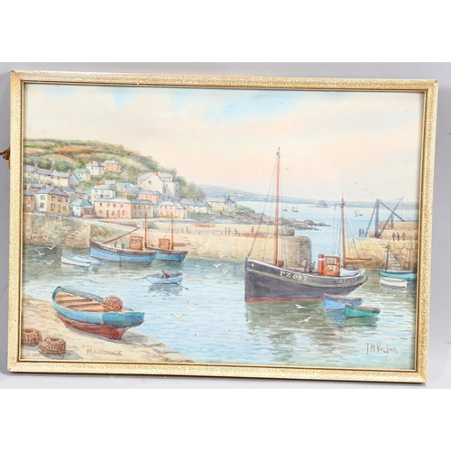 590 - Thomas Herbert Victor (1894 - 1980), Mousehole harbour, watercolour, signed and titled, 24cm x 34cm,... 