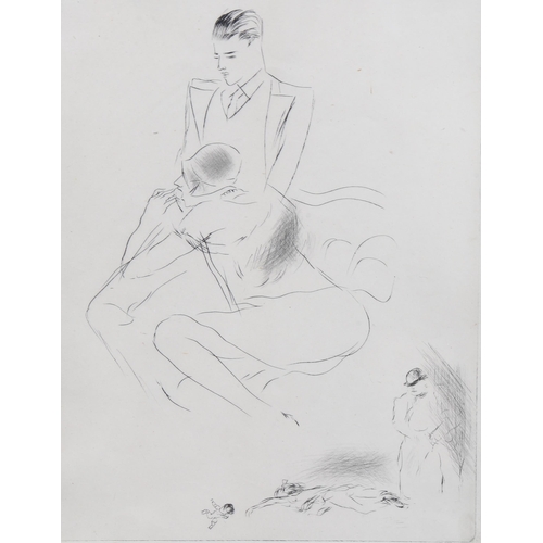 597 - Marcel Vertes (1895 - 1961), 3 x erotic etchings from the 1929 portfolio Cheri, largest image 25cm x... 