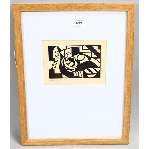 611 - Jacoba Van Heemskerck, Baum, original woodcut for suite of VII 1924, image 10cm x 15cm, framed