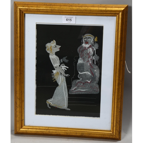 615 - Andre Derain, gouache pochoir on paper, 1938, 27cm x 20cm, framed