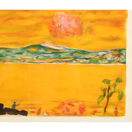 619 - Pierre Bonnard, sunset over the Med, lithograph for Verve circa 1940, image 30cm x 49cm, framed