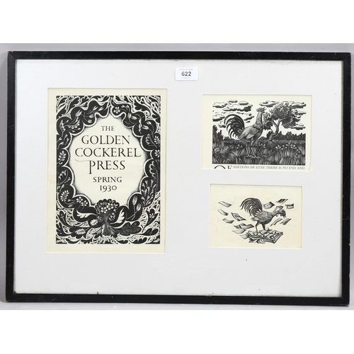 622 - Eric Ravilious (1903 - 1942), 3 wood engravings for Prospectus 1930, overall frame size 41cm x 57cm