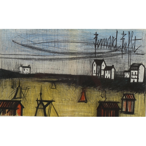 624 - Bernard Buffet, la petite plage, lithograph 1967, Sorlier no. 101, 32cm x 51cm, framed