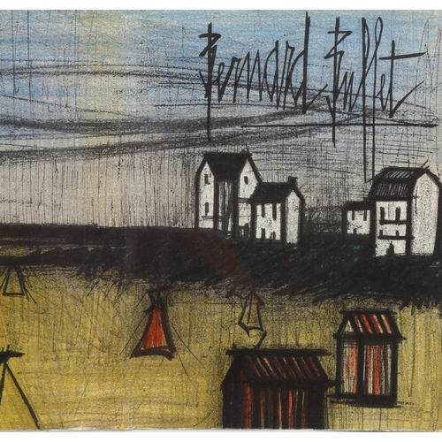 624 - Bernard Buffet, la petite plage, lithograph 1967, Sorlier no. 101, 32cm x 51cm, framed