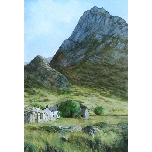 626 - Tina Holley, 2 North Wales mountain landscapes, watercolours, signed, largest 39cm x 26cm, framed (2... 