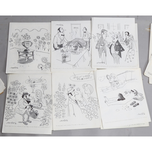 631 - Robert Coram, folder of original ink and pencil cartoons (52)