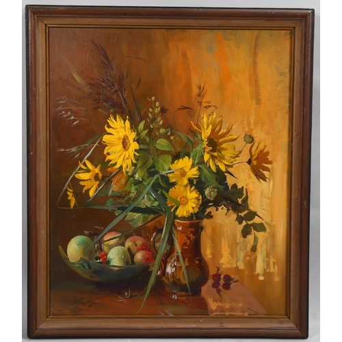 659 - Contemporary Russian School, still life, oil on board, inscribed verso, 60cm x 50cm, framed