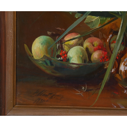 659 - Contemporary Russian School, still life, oil on board, inscribed verso, 60cm x 50cm, framed